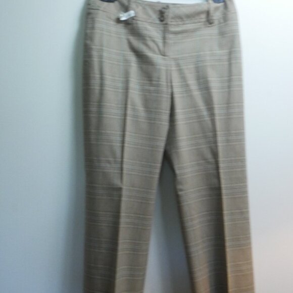 Ann Taylor LOFT Brown Plaid Dress Pants - Marisa Fit Petites - Women's Size 0P - Picture 1 of 16